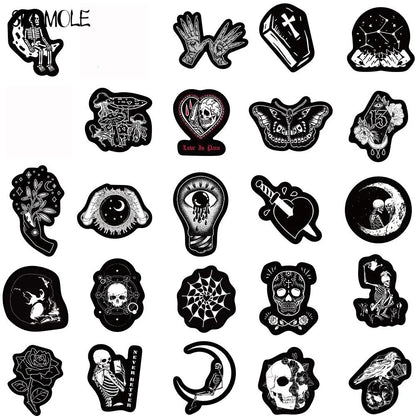 Gothic Cartoon Black and White Stickers