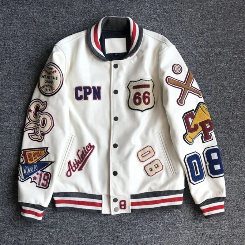 Retro 08' Leather Varsity Jacket