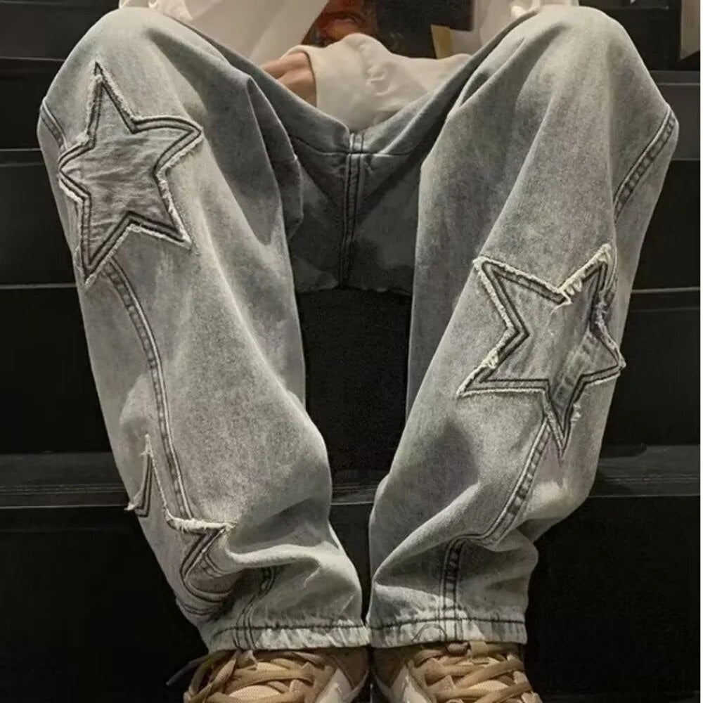 Star Embroidery Jeans