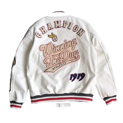 Retro 08' Leather Varsity Jacket