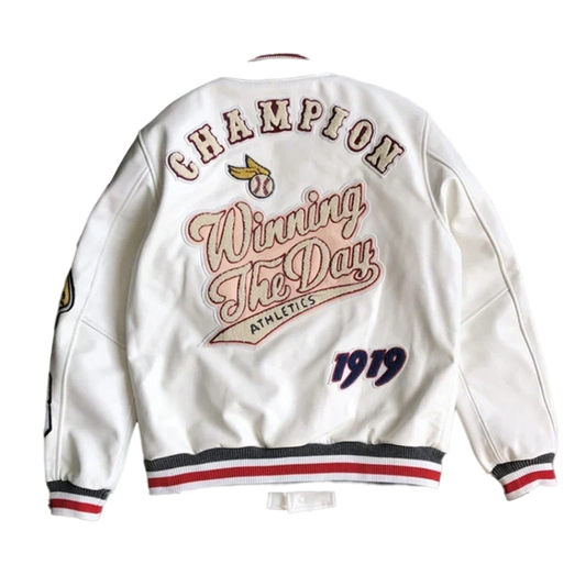 Retro 08' Leather Varsity Jacket