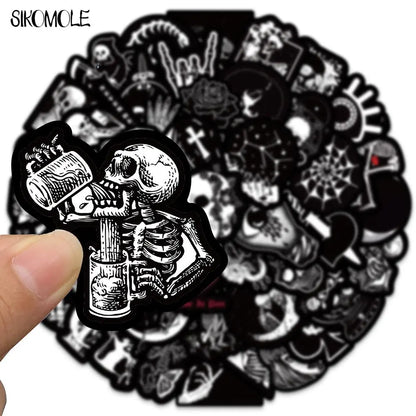 Gothic Cartoon Black and White Stickers