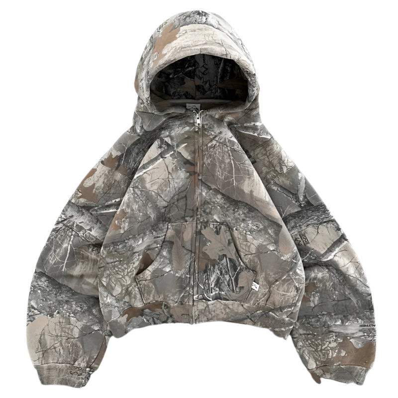 Zipper Camouflage Hoodie